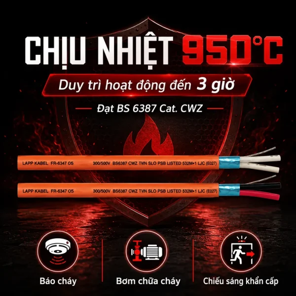 Cáp điều khiển chống cháy Lapp Kabel FR-6387 OS 1 Pair 1.0 | 3805860