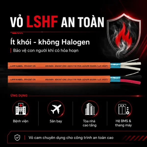 Cáp điều khiển chống cháy Lapp Kabel OS 2×2.5 FR-6387 | 3805900