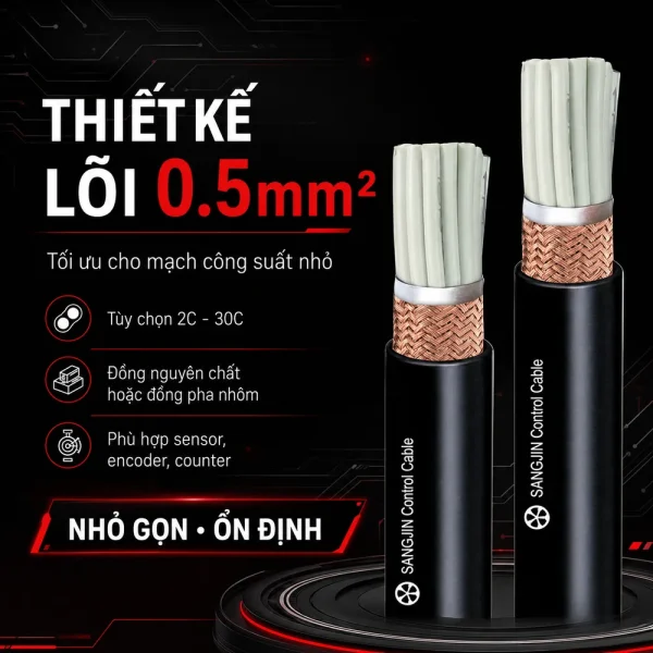 Cáp điều khiển chống nhiễu có lưới SANGJIN 0.5mm2