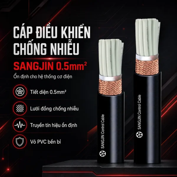 Cáp điều khiển chống nhiễu có lưới SANGJIN 0.5mm2