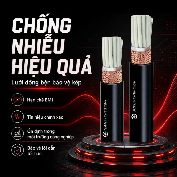 Cáp điều khiển chống nhiễu có lưới SANGJIN 1.0mm2