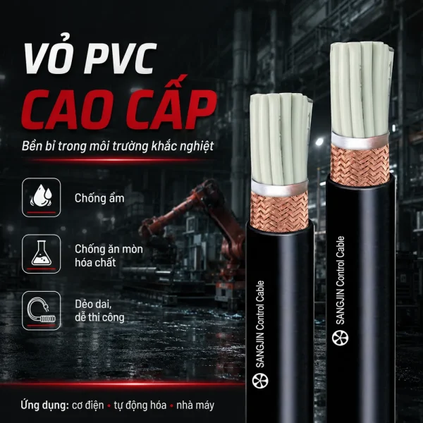 Cáp điều khiển chống nhiễu có lưới SANGJIN 1.0mm2