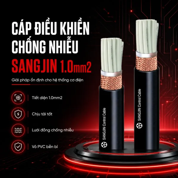 Cáp điều khiển chống nhiễu có lưới SANGJIN 1.0mm2