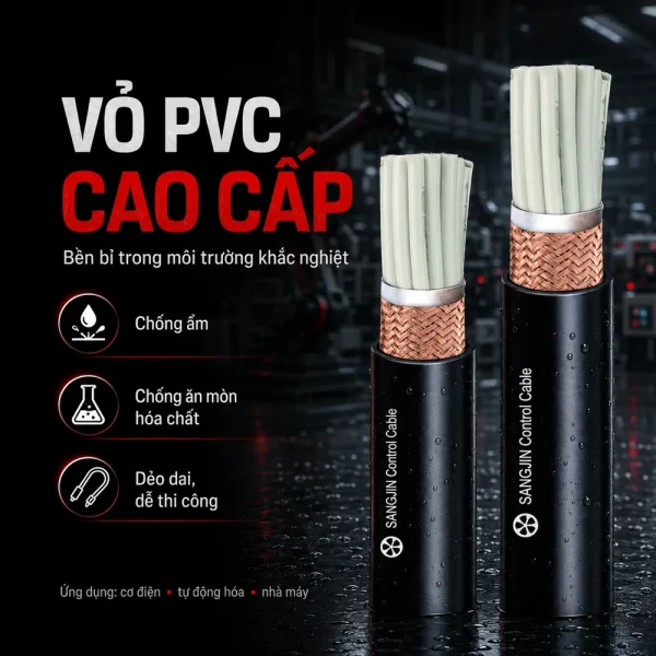 Cáp Điều Khiển Chống Nhiễu Có Lưới SANGJIN 1.25mm2