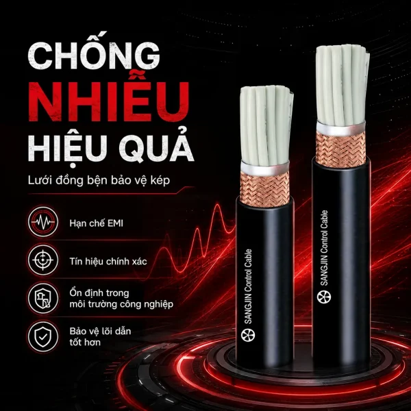 Cáp Điều Khiển Chống Nhiễu Có Lưới SANGJIN 1.25mm2