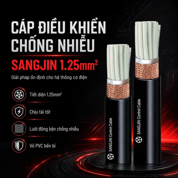Cáp Điều Khiển Chống Nhiễu Có Lưới SANGJIN 1.25mm2