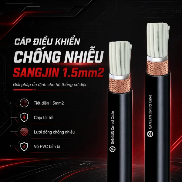 Cáp Điều Khiển Chống Nhiễu Có Lưới SANGJIN 1.5mm2