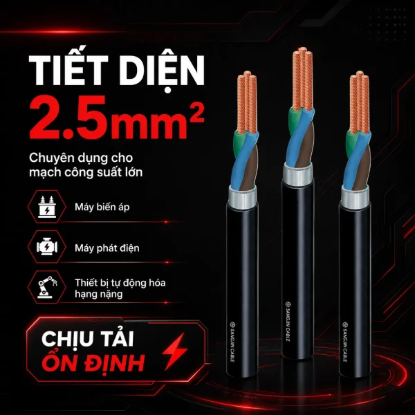 Cáp điều khiển không lưới SANGJIN 2.5mm2