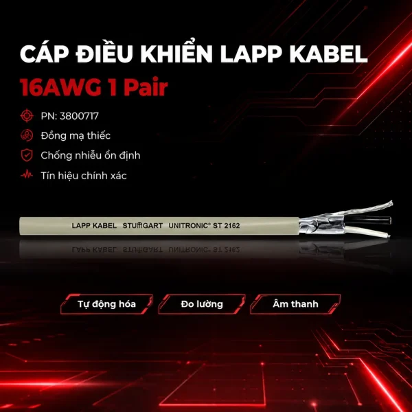 Cáp điều khiển Lapp Kabel 16AWG 1 pair 3800717