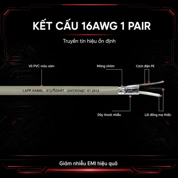 Cáp điều khiển Lapp Kabel 16AWG 1 pair 3800717