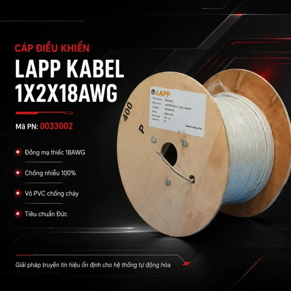 Cáp điều khiển Lapp Kabel 1X2X18AWG 0033002