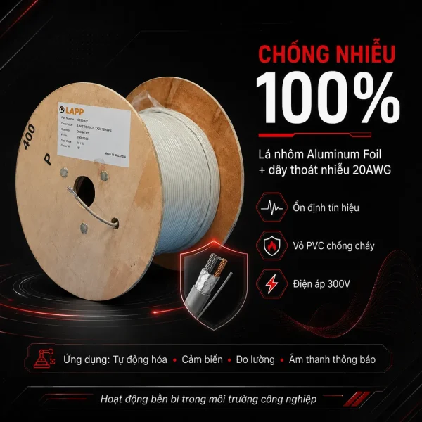 Cáp điều khiển Lapp Kabel 1X2X18AWG 0033002