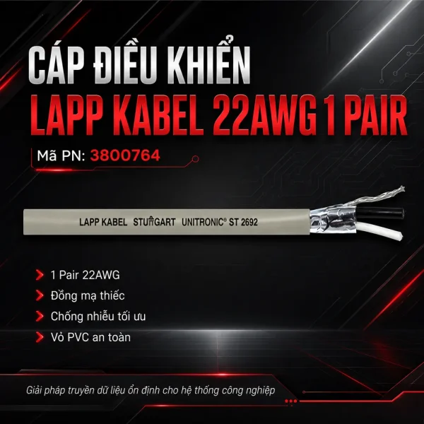 Cáp điều khiển Lapp Kabel 22AWG 1 pair 3800764