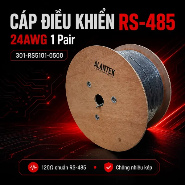 Cáp điều khiển RS-485 Alantek 24AWG 1 pair 301-RS5101-0500