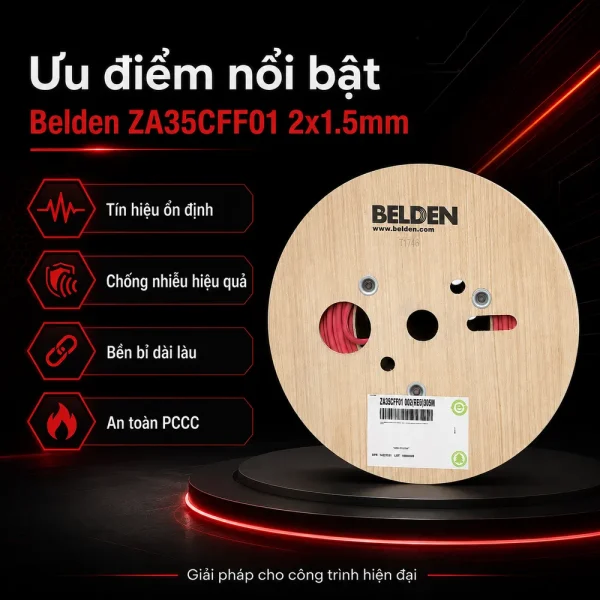 Cáp tín hiệu chống cháy chống nhiễu Belden ZA35CFF01 2 x 1.5mm