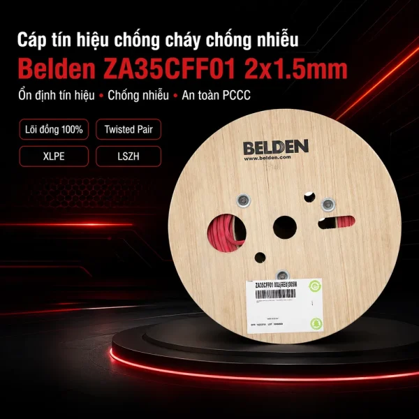 Cáp tín hiệu chống cháy chống nhiễu Belden ZA35CFF01 2 x 1.5mm