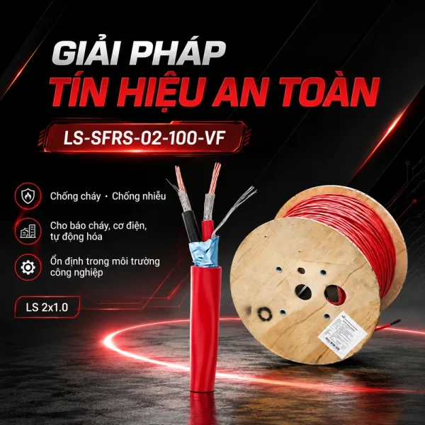 Cáp tín hiệu chống cháy, chống nhiễu LS 2×1.0 LS-SFRS-02-100-VF