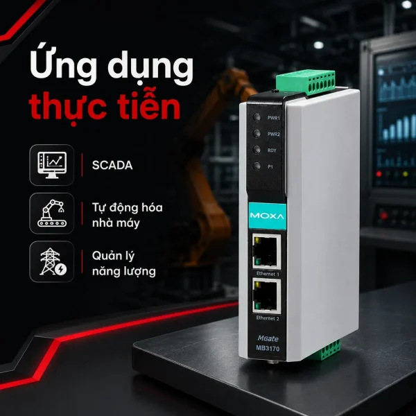 Converter Moxa MB3170 1 cổng RS232/485/422 sang Ethernet