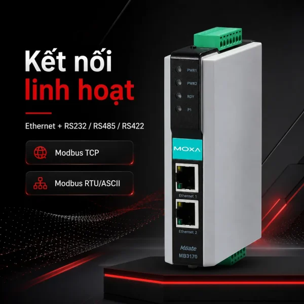Converter Moxa MB3170 1 cổng RS232/485/422 sang Ethernet