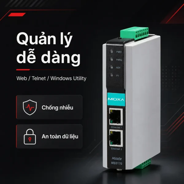 Converter Moxa MB3170 1 cổng RS232/485/422 sang Ethernet