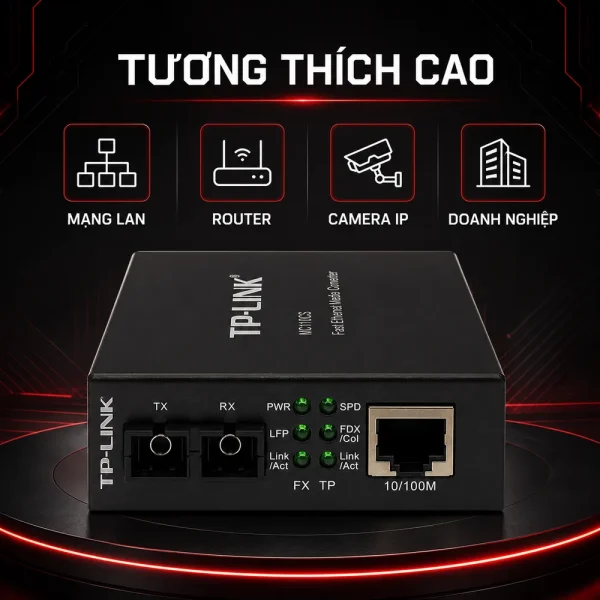 Converter quang TP-Link MC110CS Loại 2 sợi, 10/100Mbps
