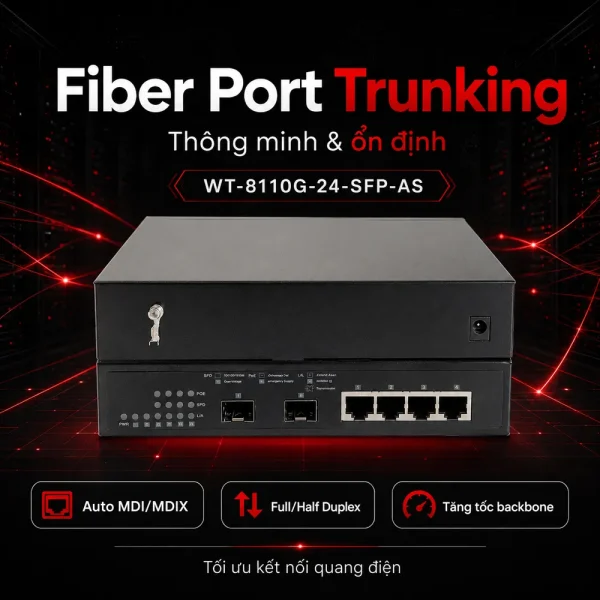 Converter quang WINTOP Model WT-8110G-24-SFP-AS