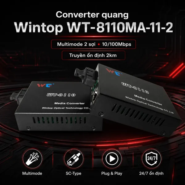 Converter quang WINTOP Model WT-8110MA-11-2