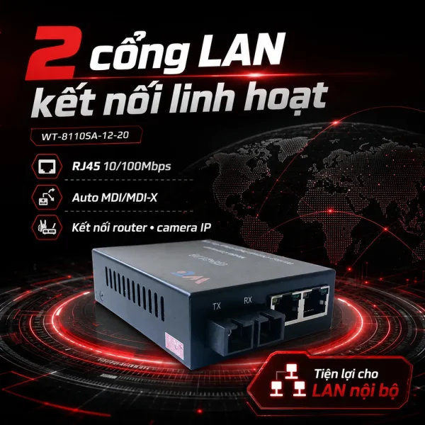 Converter quang WINTOP Model WT-8110SA-12-20