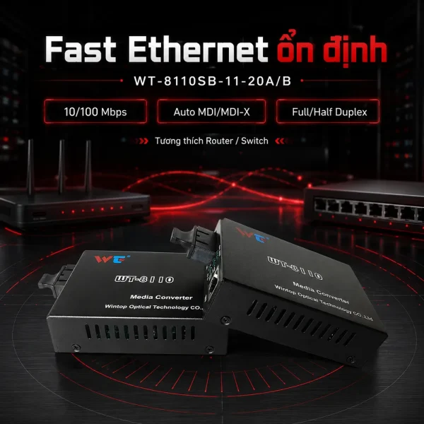 Converter quang WINTOP Model WT-8110SB-11-20A/B