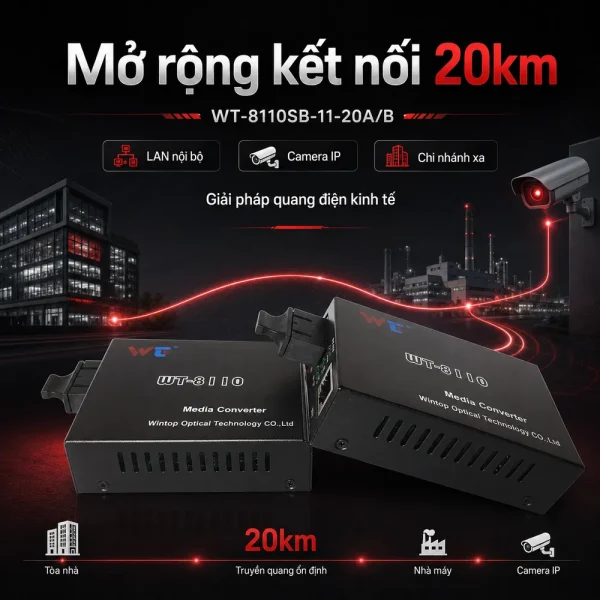 Converter quang WINTOP Model WT-8110SB-11-20A/B