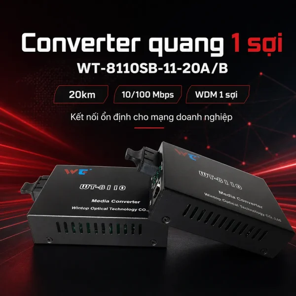 Converter quang WINTOP Model WT-8110SB-11-20A/B