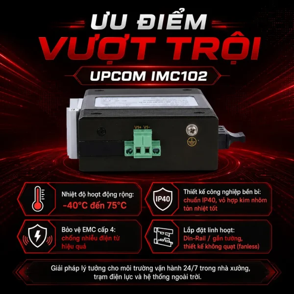 Converter UPCOM IMC102 2×10/100M Base-T(X) + 1x100Base-FX