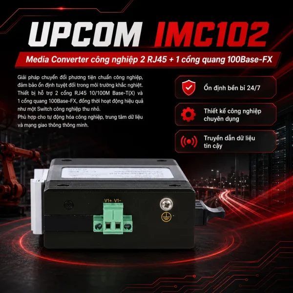 Converter UPCOM IMC102 2×10/100M Base-T(X) + 1x100Base-FX