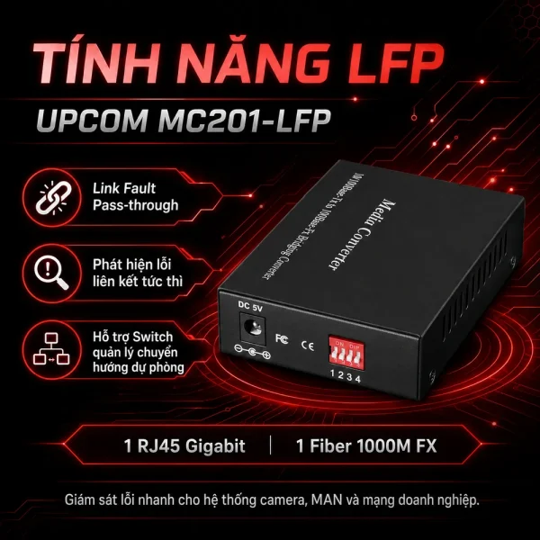 Converter UPCOM MC201-LFP 1 cổng 10/100/1000M