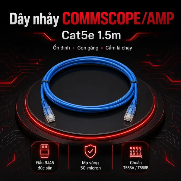 Dây nhảy COMMSCOPE/AMP Cat5e 1.5m – Patch cord COMMSCOPE/AMP