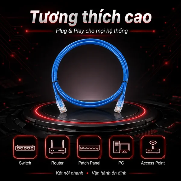 Dây nhảy COMMSCOPE/AMP Cat5e 1.5m – Patch cord COMMSCOPE/AMP