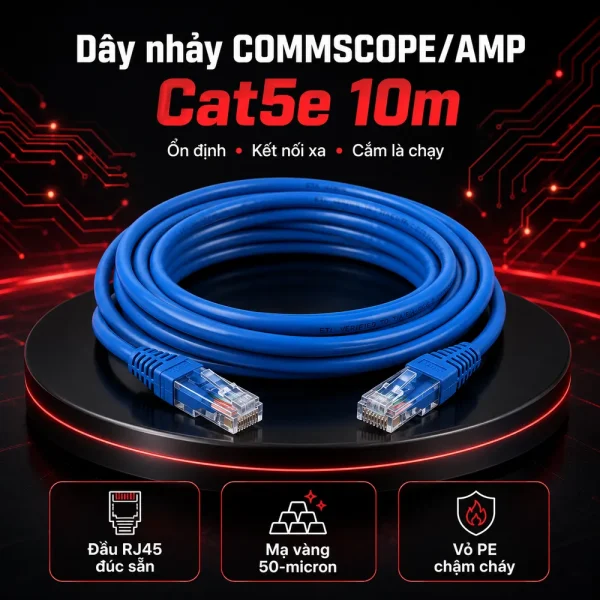 Dây nhảy COMMSCOPE/AMP Cat5e 10m – Patch cord COMMSCOPE/AMP Cat5e