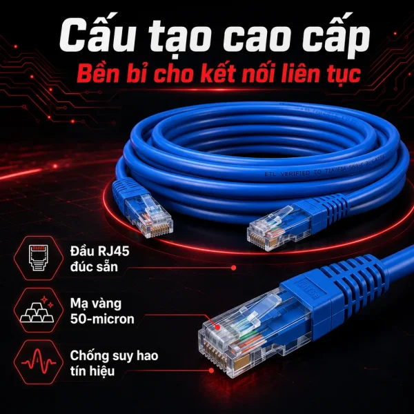 Dây nhảy COMMSCOPE/AMP Cat5e 10m – Patch cord COMMSCOPE/AMP Cat5e