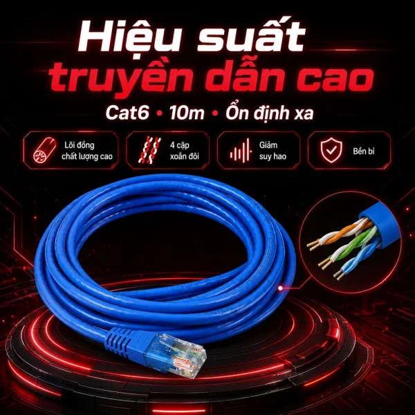 Dây nhảy COMMSCOPE/AMP Cat6 10m – NPC06UVDB-BL033F