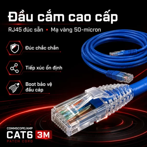 Dây nhảy COMMSCOPE/AMP Cat6 3m – NPC06UVDB-BL010F
