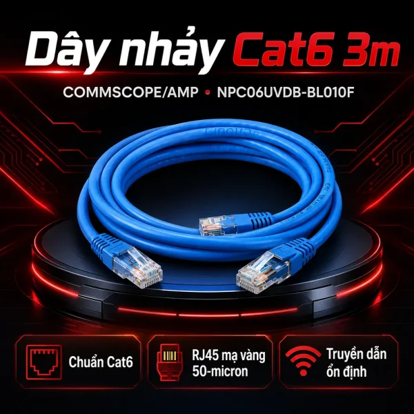 Dây nhảy COMMSCOPE/AMP Cat6 3m – NPC06UVDB-BL010F