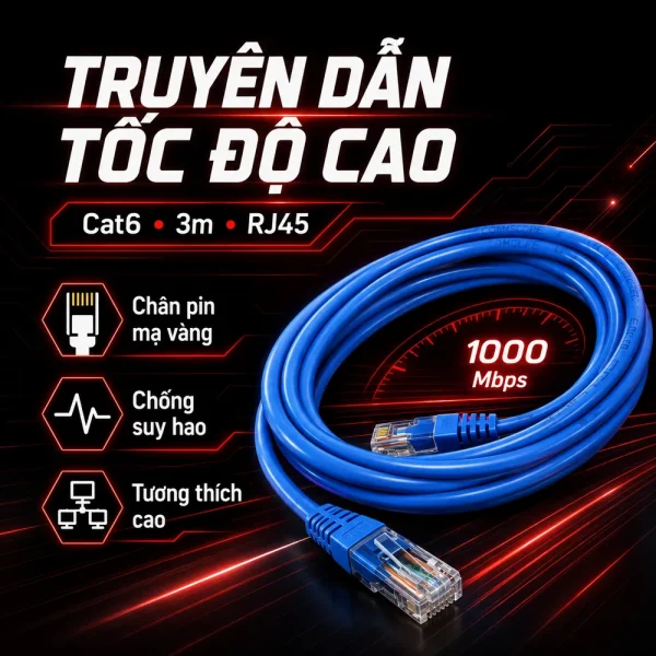 Dây nhảy COMMSCOPE/AMP Cat6 3m – NPC06UVDB-BL010F