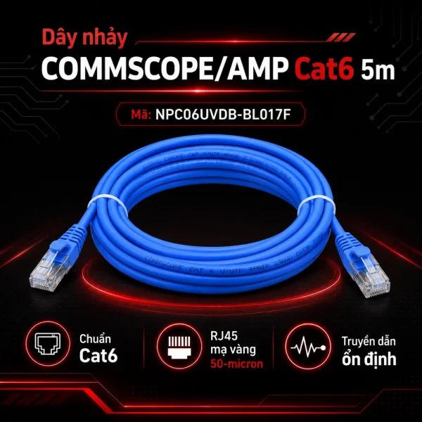 Dây nhảy COMMSCOPE/AMP Cat6 5m – NPC06UVDB-BL017F