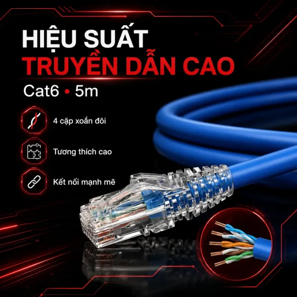 Dây nhảy COMMSCOPE/AMP Cat6 5m – NPC06UVDB-BL017F