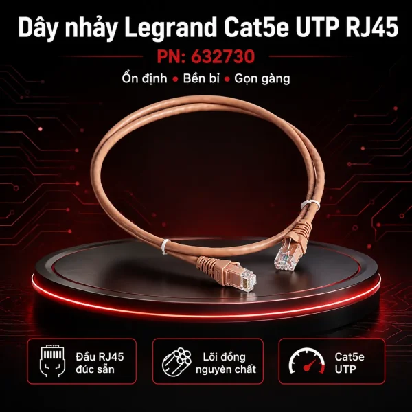 Dây nhảy mạng Legrand cat5e UTP RJ45 độ dài tuỳ chọn PN:632730