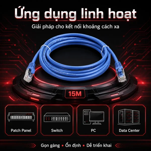 Dây nhảy mạng LS cat5e 15m – Patch cord LS cat5e 15m