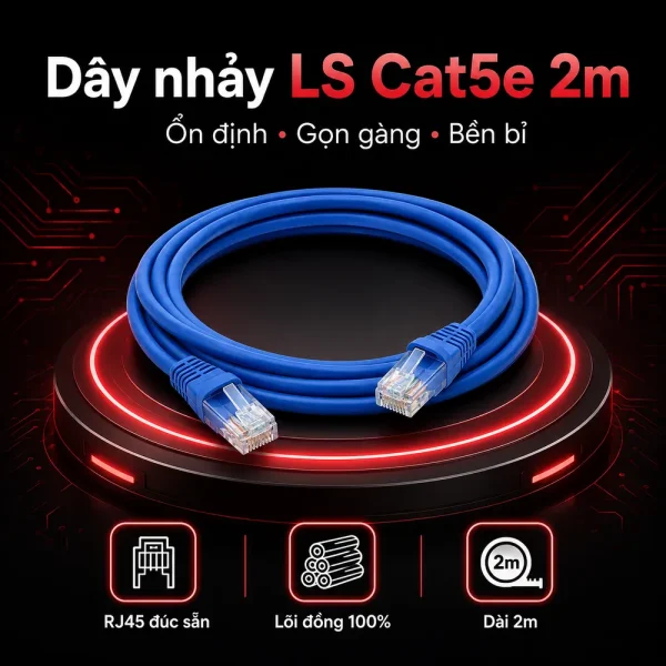 Dây nhảy mạng LS cat5e 2m – Patch cord LS cat5e 2m