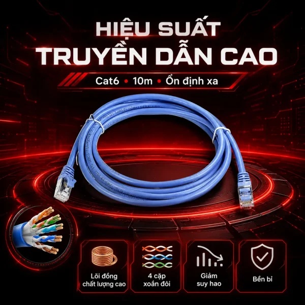 Dây nhảy mạng LS Cat6 10m – Patch cord LS Cat6 10m
