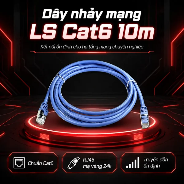 Dây nhảy mạng LS Cat6 10m – Patch cord LS Cat6 10m