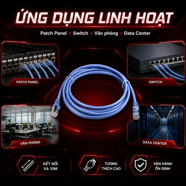 Dây nhảy mạng LS Cat6 10m – Patch cord LS Cat6 10m